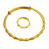 Pure 999 Bamboo Sand Bracelet Bangles for Women Adjustable Bracelet Hand Chain