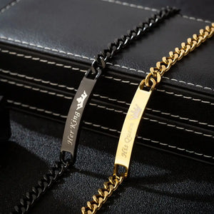 King Queen Prince Princess Matching Couple Bracelet Gift