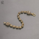 Vintage Punk Dragon Head Bracelet Buddhist Bead Men Jewelry