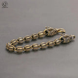 Vintage Punk Dragon Head Bracelet Buddhist Bead Men Jewelry