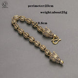 Vintage Punk Dragon Head Bracelet Buddhist Bead Men Jewelry