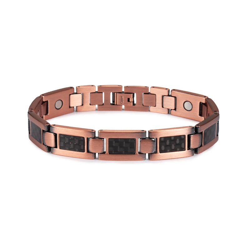 12mm Carbon Fibre Copper Magnetic Bracelet for Arthritis Men