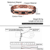 12mm Carbon Fibre Copper Magnetic Bracelet for Arthritis Men