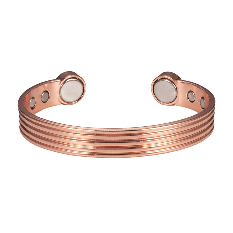 Adjustable Pure Copper Cuff Bracelet Magnetic Bangle for Arthritis Health