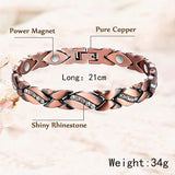 Crystal Magnetic Copper Bracelet for Women