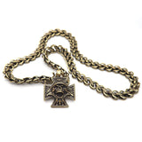 Copper Chain Men Necklace Punk Brass Circle Snake Scale Pattern Retro Hip Hop
