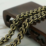 Copper Chain Men Necklace Punk Brass Circle Snake Scale Pattern Retro Hip Hop