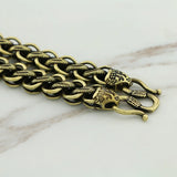 Copper Chain Men Necklace Punk Brass Circle Snake Scale Pattern Retro Hip Hop