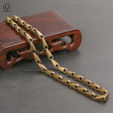 Pure Copper Long Chain Men Necklace Vintage Punk Rock Motorcycle Necklace