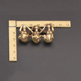 Antique Copper Three Monkeys Miniatures Figurines Feng Shui Ornaments