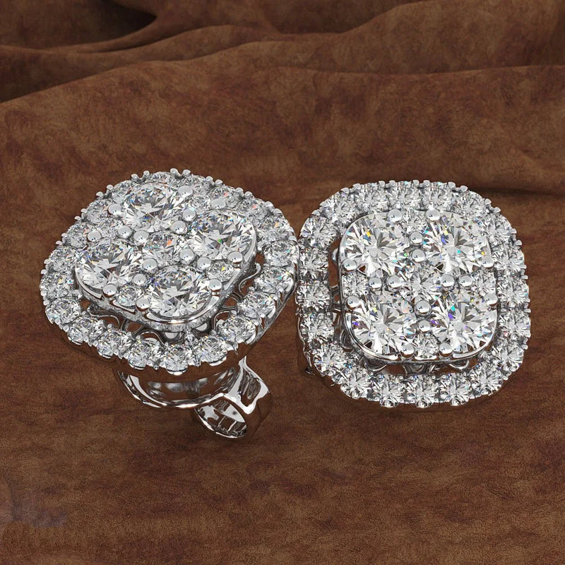 14K Diamond Peridot Gemstone Earrings for Women