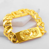 18k Dragon Pendant Bracelet Bangle for Men