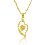 24K Leaf Pendant Cross Chain Necklace Wedding Jewelry