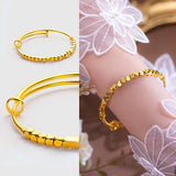 Pure 999 Bangle Bracelet for Women Party Jewelry Adjustable