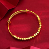 Pure 999 Bangle Bracelet for Women Party Jewelry Adjustable