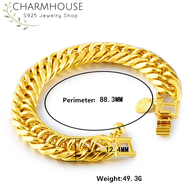 12mm Chain Bracelet Bangle for Men Women