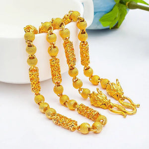 24k Heavy Chain Necklace Punk Rock Hip Hop Men's Jewelry