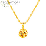 Hollow Ball Pendant Necklace Collier Femme Wedding Bridal Jewelry
