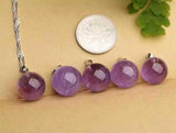 Amethyst Ball Pearl Pendant Necklace - Birthday Gift