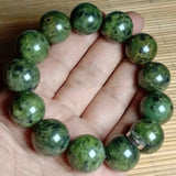 Golden Green Flower Tibetan Jade Medicine King Stone Bracelet