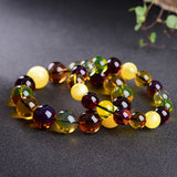 Natural Burmese Honey Wax Amber Dobao Hand String Buddha Beads Bracelet
