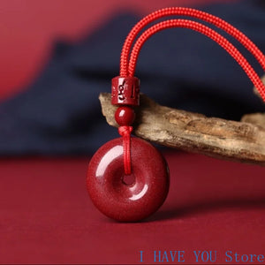 High Content Purple Sand Cinnabar Safety Buckle Pendant