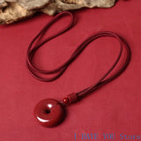 Natural Cinnabar Safety Buckle Pendant - High Content Purple Sand Cinnabar