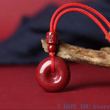 Natural Cinnabar Safety Buckle Pendant - High Content Purple Sand Cinnabar