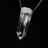 Natural Clear Crystal Quartz Pendant Necklace Women Charms Jewelry