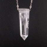 Natural Clear Crystal Quartz Pendant Necklace Women Charms Jewelry