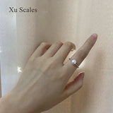 Freshwater Flat Round Pearl Ring 7-8mm Texture Inlaid Open Adjustable Size