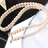 Natural Freshwater Rice-shaped Pearl Necklace Sweater Chain 5-6mm