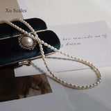 Natural Freshwater Rice-shaped Pearl Necklace Sweater Chain 5-6mm