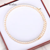 Natural Freshwater Rice-shaped Pearl Necklace Sweater Chain 5-6mm