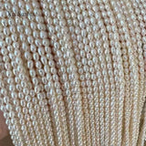 Natural Freshwater Rice-shaped Pearl Necklace Sweater Chain 5-6mm