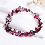 Natural Garnet Women Bracelet Magnetic Petal Gravel Jewelry