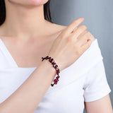 Natural Garnet Women Bracelet Magnetic Petal Gravel Jewelry