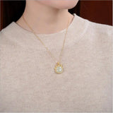 Natural Gray Jade Ox Pendant Hetian Jade Chinese Zodiac Cow Animal Necklace