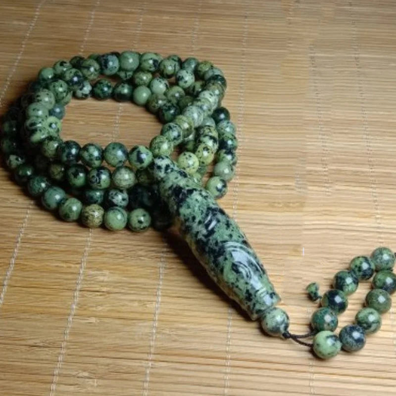 Tibetan Medicine King Stone Carved Dzi Bracelet Men Women Prayer Beads