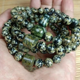 Natural Jade Tibetan Medicine Stone Golden Flower Beads Bracelet Ethnic Style