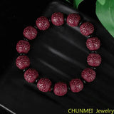 Plum Blossom Cinnabar Bracelet Raw Rock High Content Men Women