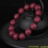 Plum Blossom Cinnabar Bracelet Raw Rock High Content Men Women