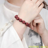 Plum Blossom Cinnabar Bracelet Raw Rock High Content Men Women