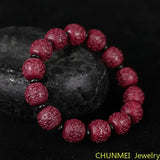 Plum Blossom Cinnabar Bracelet Raw Rock High Content Men Women