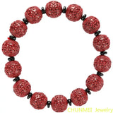 Plum Blossom Cinnabar Bracelet Raw Rock High Content Men Women