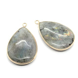 Natural Stone Water Drop Glitter Charm Pendant for Women's Necklace