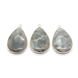 Natural Stone Water Drop Glitter Charm Pendant for Women's Necklace