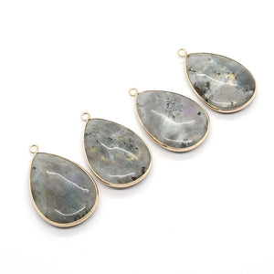 Natural Stone Water Drop Glitter Charm Pendant for Women's Necklace
