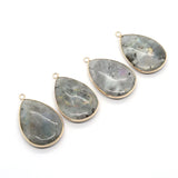 Natural Stone Water Drop Glitter Charm Pendant for Women's Necklace