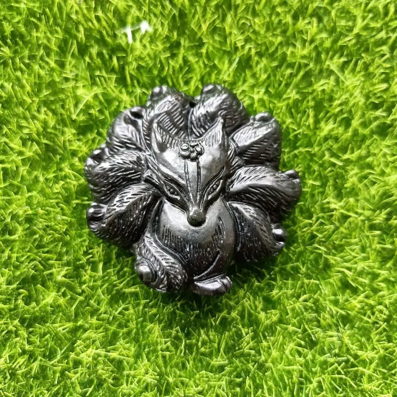 Natural Tibetan Jade Nine Tailed Fox Pendant